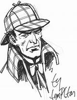 Sherlock Holmes Drawing Dessin Coloriage Templeton Watson Comic Ty Drawings Le Imprimer Desenhos Paintingvalley Comicartfans sketch template