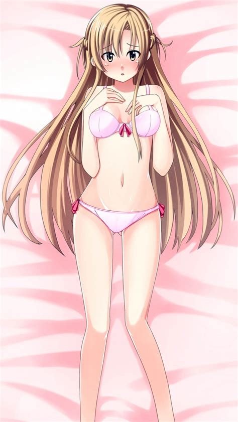 Long Hair Anime Girl Pink Bikini Wallpaper Free Iphone