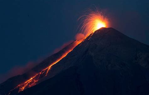 guatemala s volcano of fire lives up to its name spectacularly