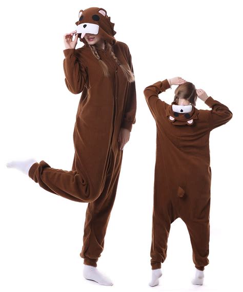 brown bear onesie kigurumi pajamas  adults animal cosplay costumes