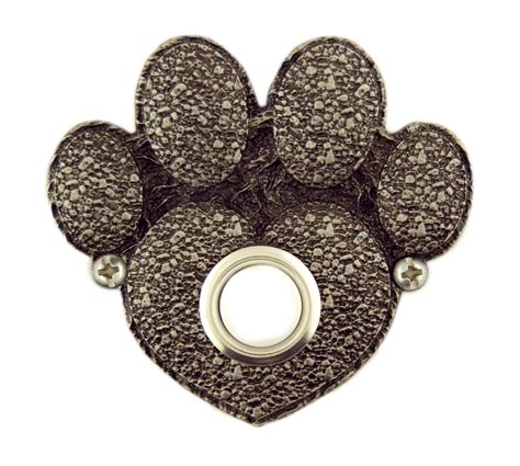 paw print decorative doorbell button cover  newenglanddoorbell