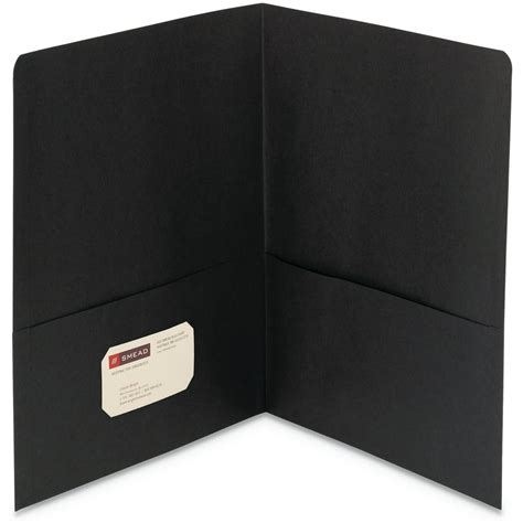 smead  pocket folder textured paper black box smd