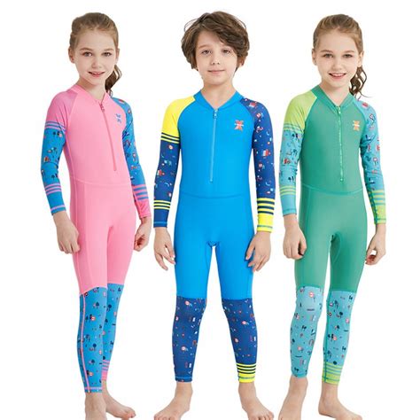 kids rash guard dive skin suit fast dry fullbody wetsuit swimwear wetsuitsbuycom