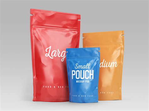 stand  pouch doypack food packaging mockup psd set good mockups