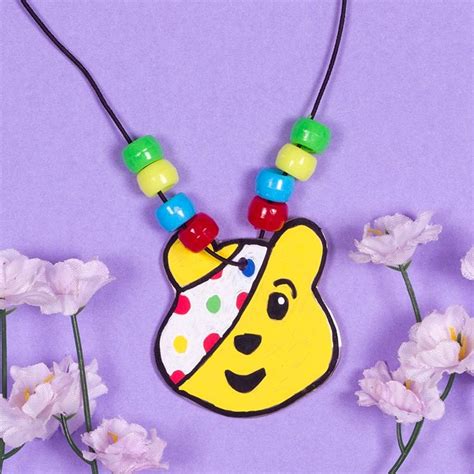 pudsey necklace  craft ideas baker ross craft  pudsey
