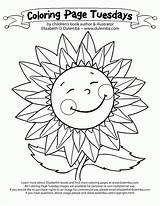 Sunflower Coloring Pages June Summer Tuesday Solstice Dulemba Clipart Cliparts Printable Adults Big Print Library Prairie Little Weather House Sunflowers sketch template