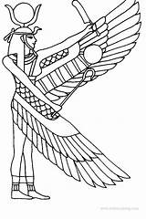 Isis Coloring Egyptian God Pages Printable Print sketch template