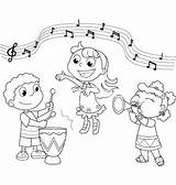 Singing Coloring Children Kids Color Pages Vector Music Sheets Cartoon Colouring Group Musical Instruments Sheet Ecm Band Funny Set School sketch template