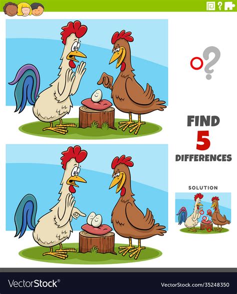 differences educational task  kids  vector image