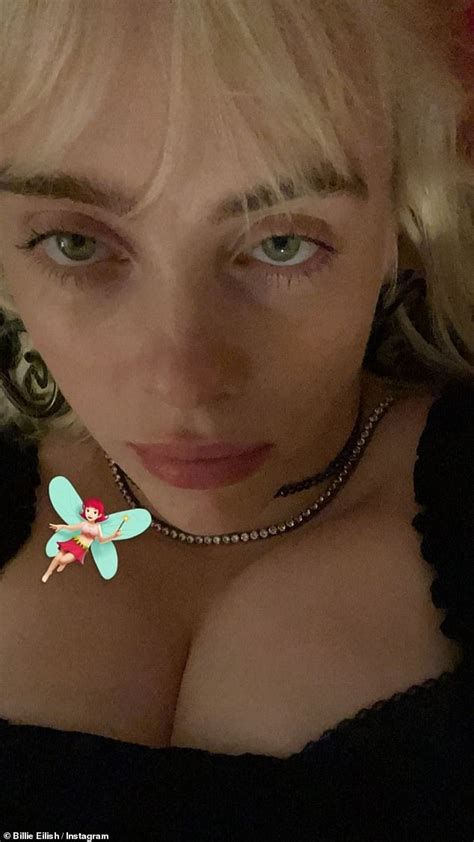 billie eilish  stone faced   revealing  selfie daily mail