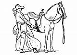 Cowboy Horseback Saddles Coloringsun sketch template
