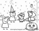 Peppa Pig Coloring Pages Christmas Halloween Printable Sheets Color Colouring Kids Getcolorings Friends Getdrawings Davemelillo Birthday Coloriage Happy Colorings Visit sketch template