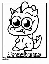 Pages Moshi Colouring Monsters Snookums Moshling Printable Baby Dinosaur sketch template