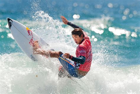 influential  surfer kanoa igarashi enjoys  ride