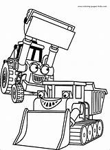 Coloring Pages Bob Builder Cartoon Tractor Color Printable Kids Print Sheets Trucks Character Eyes Colouring Two Book Sheet Characters sketch template