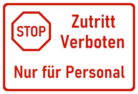 stop zutritt verboten nur fuer personal piktogramm  abt