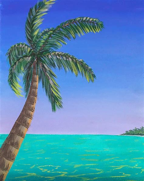 paint palm trees  acrylics palm trees painting palm tree