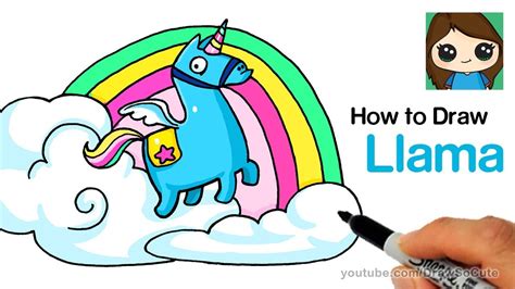 draw fortnite llama unicorn easy youtube