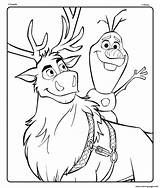 Frozen Sven Coloring Disney Olaf Pages Printable Print Book sketch template