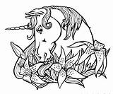 Coloring Pages Unicorn Mystical Colouring Printable Adult Animal sketch template