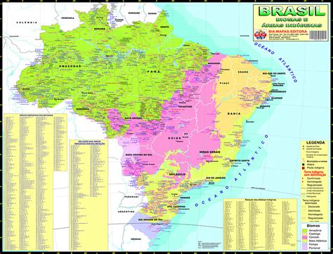 brasil biomas e Áreas indígenas bia mapas editora