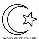 Estrella Disegni Coloring Cresent Mezzaluna Symbole Rawpixel Ningzk Mosque Ultracoloringpages sketch template