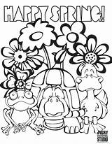 Coloring Spring Pages Printable Break Happy Springtime Time Print Adults Sheets Colouring Kids Color Sheet Clipart Animals Getdrawings Getcolorings Size sketch template