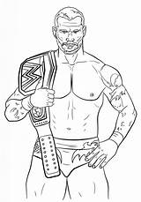 Randy Orton Luchadores Reigns Rollins Seth Everfreecoloring Colorironline Categorieën Goldberg Mysterio sketch template