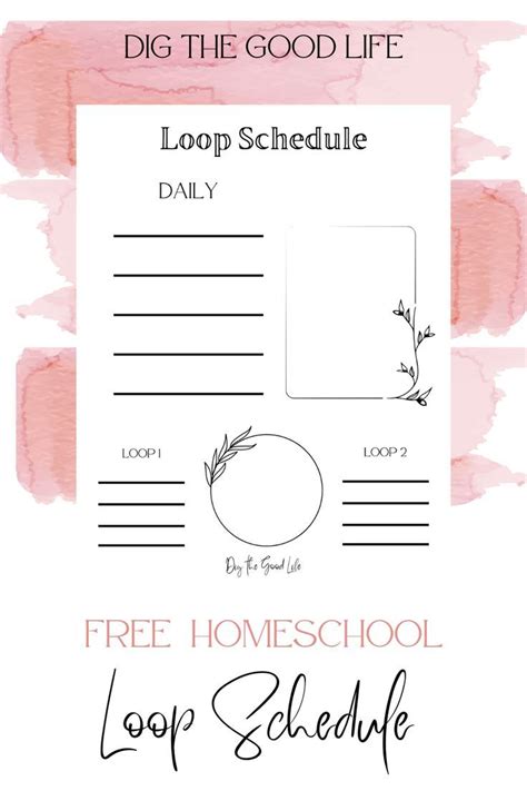 loop schedule printable printable templates
