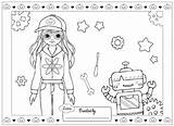 Lottie Robot Girl Colouring Coloring Pages Now Doll Activities sketch template