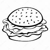 Hamburger Drawing Vector Food Getdrawings sketch template