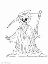 Scary Grim Reaper Creepy Bowl Printablecolouringpages sketch template