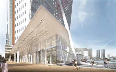 architects  expand renzo pianos tilted kpn tower  rotterdam archdaily