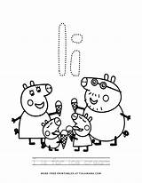Pig Peppa Tracing Letter Tulamama sketch template