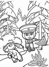 Coloring Pages Aid Bear Masha First Kool Man Chasing Rabbit Color Paramedic Getcolorings Getdrawings Print Printable Colorings sketch template