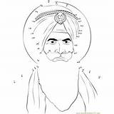 Nanak Guru Dot Worksheet Dev Sikh Printable Jayanti sketch template