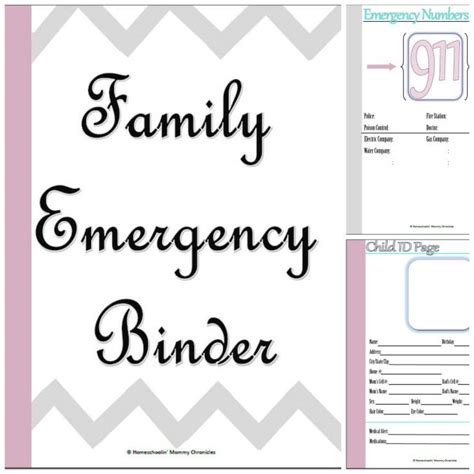 emergency binder  printables binders  printables pinter
