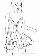 Kleid Malvorlage Ausmalen Topmodel Kleidung Vestito Ausmalbild Malen Vorlagen Nachmalen Tolle Tanzen Pinnwand sketch template