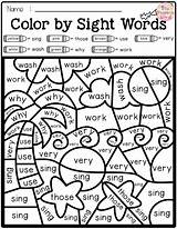 Sight Word Coloring Hidden Dolch Frequency sketch template