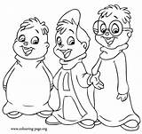 Alvin Chipmunks Simon Theodore Coloring Colouring Pages sketch template