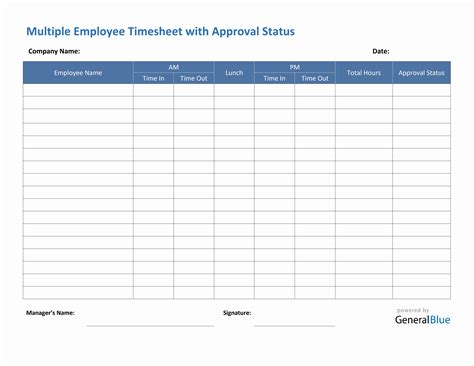 multiple employee timesheet  approval status  word