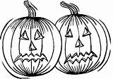 Pumpkins Lanterns Jack Halloween Coloring Pages sketch template