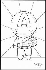 Captain America Coloring Chibi Kitty Stark Deviantart sketch template