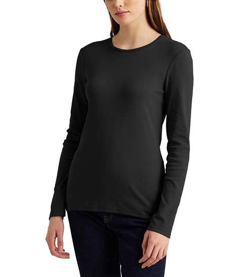 Lauren Ralph Lauren Long Sleeve Stretch Cotton T Shirt Dillards