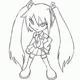 Miku Hatsune Coloring Pages Lineart Vocaloid Anime Drawings Chibi Clipart Cute Girls Library Popular Deviantart Sad Coloringhome Chat sketch template