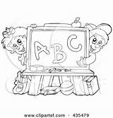 School Girl Boy Outline Coloring Clipart Chalkboard Illustration Visekart Alphabet Royalty Rf Regarding Notes sketch template