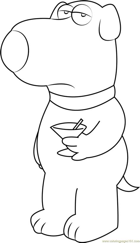 brian griffin  drinks coloring page  brian griffin coloring