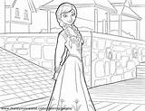 Frozen Coloring Pages Disney Printable Credit Version Click Anna sketch template