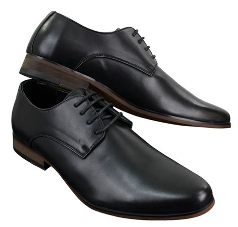 mens laced plain leather lined laced smart casual formal shoes black buy  happy gentleman