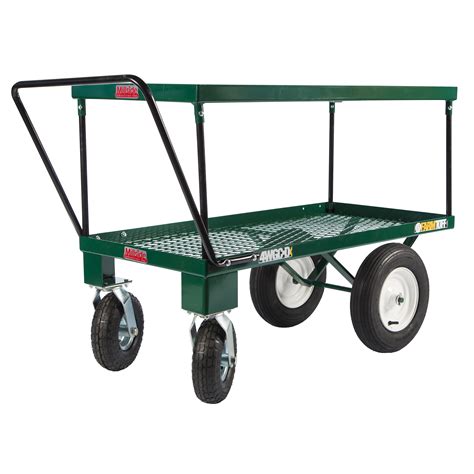 msiwgcd millside metal double tier  wheel push cart green